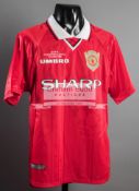 David Beckham signed replica Manchester United 1999 Champions League Final jersey,