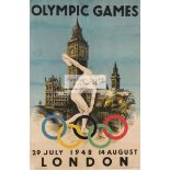London 1948 Olympic Games official poster, designed by Walter Herz (1909-1965), the largest version,