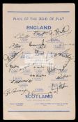 Fully-signed England v Scotland wartime international programme played at Wembley 14th October 1944,