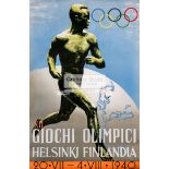 Rare Italian language version of the official poster for the [cancelled] Helsinki 1940 Olympic