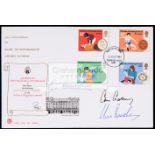 First Day Cover signed by the four-minute mile athletes Roger Bannister,