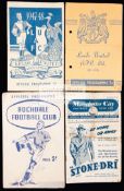 A collection of 100+ football programmes issued by northern & midlands clubs 1940s/50s,