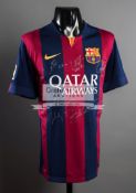 Team-signed Lionel Messi replica Barcelona No.