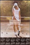 An original 1980 "Tennis Girl" poster,