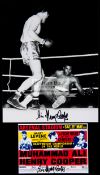 Henry Cooper signed photograph and postcard, the items relating to his two fights v Muhammad Ali,