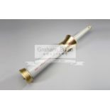 1980 Moscow Olympic Games bearer's torch, designed by Boris Tuchin, aluminum alloy, grey and gold,