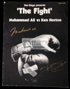 Double-signed programme and a poster for the Muhammad Ali v Ken Norton fight in San Diego in 1973,