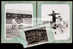 Three George Robledo signed photographic presentations from his pre-Newcastle days at Barnsley,