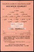 31 Dulwich Hamlet home programmes season 1944-45, including fixtures v The Nomads, Met Police,