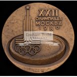 Moscow 1980 Olympic Games participant's medal, bronze, 60mm., by A.