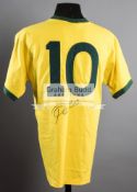 Pele signed Brazil 1970 World Cup retro jersey,