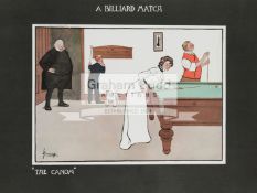 A set of four humorous Lance Thackery billiards prints,