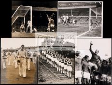 Collection of original b&w press photographs circa 1947-1970, mostly football,