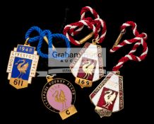 A fine collection of 75 metal race badges for Liverpool County Stand,