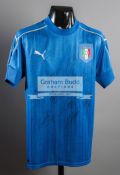 Signed Italy legends jersey, signed in black marker pen by Maldini, Pirlo, Cannavaro, Nesta,