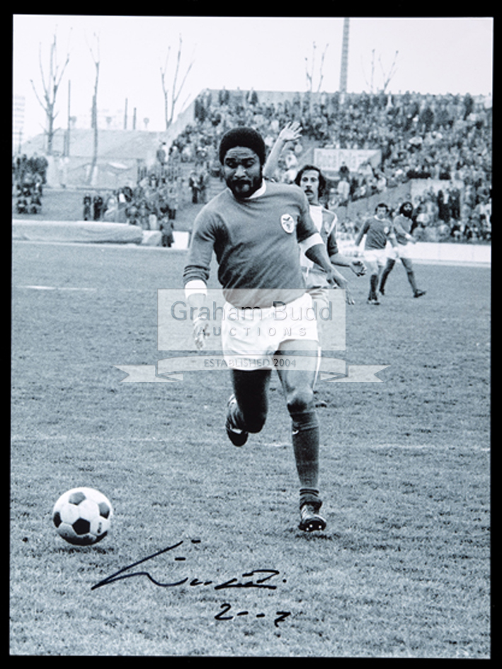 Eusebio signed large photograph, 16 by 12in.