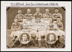 Fully-signed postcard of the Everton 2nd Division Championship team season 1930-31,