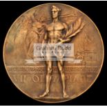 Antwerp 1920 Olympic Games bronze third place prize medal, designed by Josue Dupon,