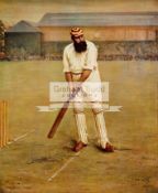 1890s Oleograph of the cricketer W.G.