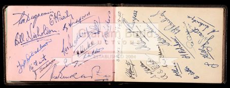 1950s autograph album mostly football, team-groups for Arsenal and Spurs,