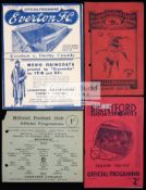 A collection of 13 pre-war and wartime football programmes, Everton v Derby 1936/37,