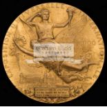 The rarer gilt-bronze version of the 1900 Paris Exposition Universelle Internationale medal,