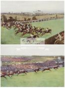 After Cecil Aldin (1870-1935) THE START AND THE FINISH OF THE 1923 EPSOM DERBY (A PAIR) both signed