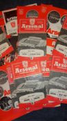 A collection of Arsenal programmes mostly dating between the 1950s and 1960s, a few from the 70s,