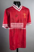 A signed Liverpool 1984 European Cup Final replica jersey, 13 signatures in black marker pen,