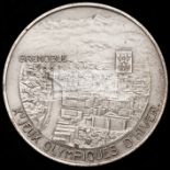 Grenoble 1968 Winter Olympic Games participant's medal, silvered-bronze, 68mm., by M.