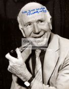 Matt Busby signed photograph, 10 by 8in.