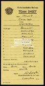 Official Football League team sheet: Chelsea v Everton 29th January 1972,