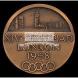 London 1948 London Olympic Games participant's medal, designed by B Mackennal,