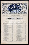 Manchester United v Leicester City programme 30th August 1924