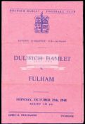 A collection of 90 Dulwich Hamlet home programmes dating between seasons 1946-47 and 1949-50,