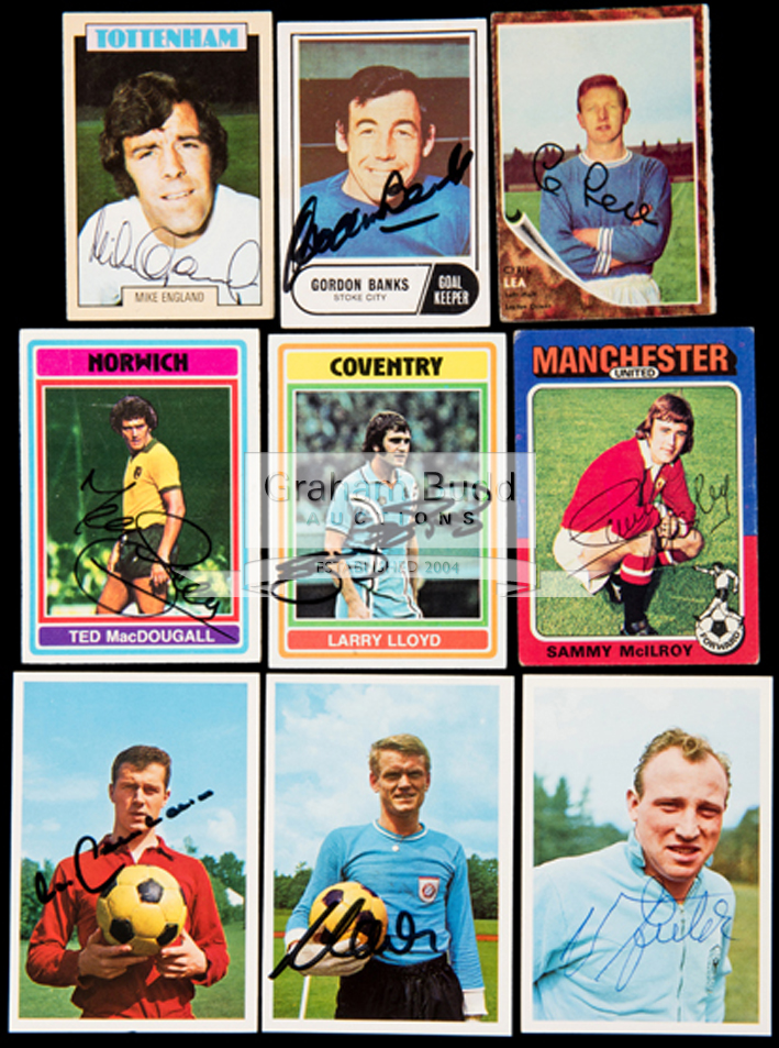 Autographed football trade cards, 175 in total including 51 Topps cards from the 1970s,