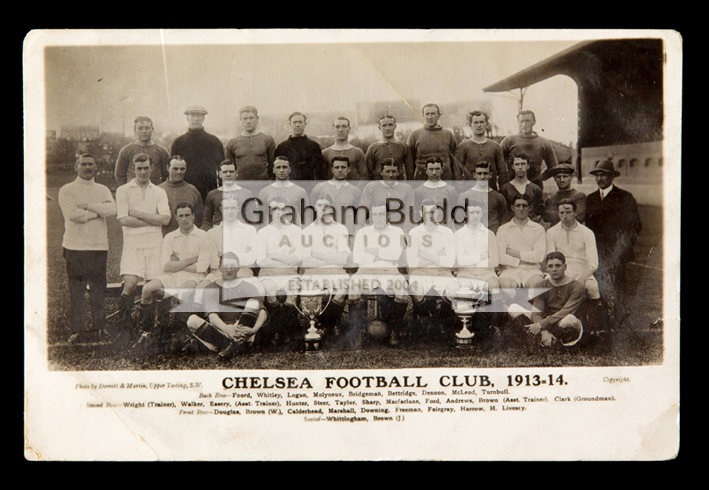Two Chelsea FC team-group postcards from season 1913-14, - Image 2 of 2