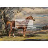 Thomas Sherwood La Fontaine (1915-2007) THE RACEHORSE "SWEET SOLERA" signed & titled, oil on board,