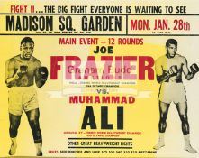 A promotional poster for the Joe Frazier v Muhammad Ali World Heavyweight Championship fight at