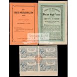 1900 Paris Exposition Universelle ephemera, including a sheer of four entrance tickets,