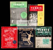 Five American lawn tennis guides, Spalding's 1912, Wright and Ditson's 1929 & USLTA for 1947,