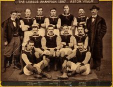 A commemorative photographic plate of the Aston Villa 1897 Football League Championship team,