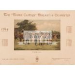 A 1914 calendar featuring four horse racing scenes after Gilbert Wright, for W.D. & H.