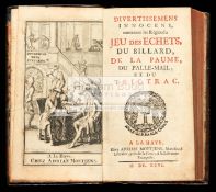 1696 book featuring the origins and rules of Real Tennis and other games, French language,
