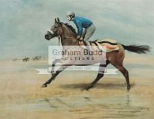 A Ginger McCain signed limited edition Susan Crawford print of "Red Rum",
