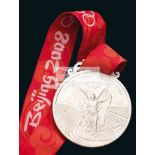 Beijing 2008 Olympic Games silver prize medal awarded for baseball, silver, 70mm,