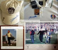 Colin Montgomerie signed 2010 Ryder Cup golf shirt and cap,