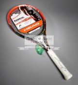 Andy Murray signed tennis racquet, signed to the white handle in silver marker pen,