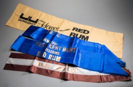 A group of four Red Rum public appearance sashes, one inscribed WRIGHT HOMES WELCOMES RED RUM,