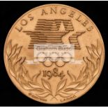 Los Angeles 1984 Olympic Games participation medal, designed by Dugald Stermer,